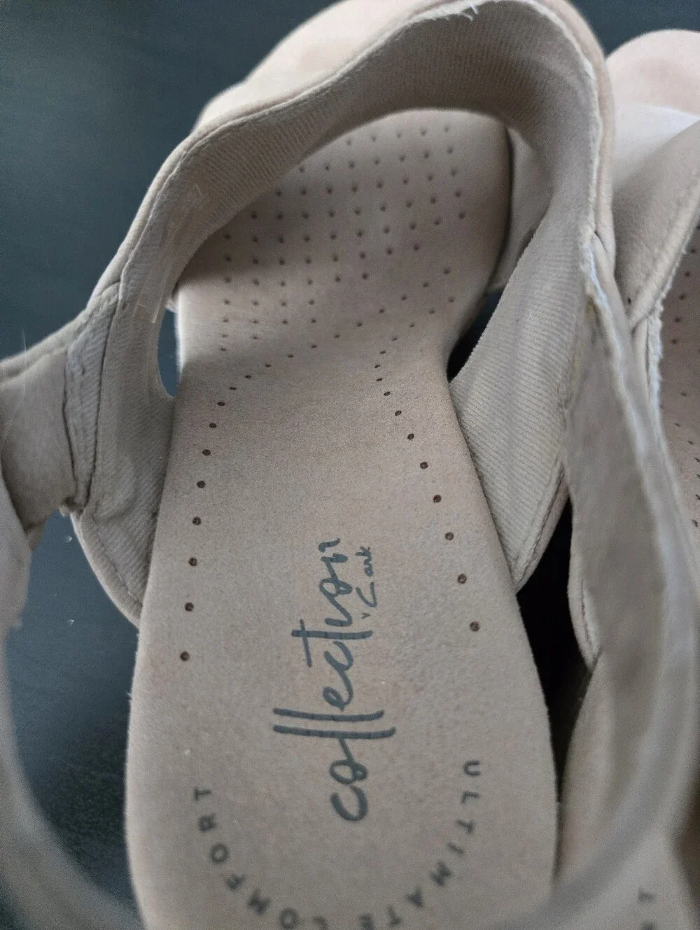 Clarks Annadel Eirwyn Beige Wedge Sandal. 7.5 M